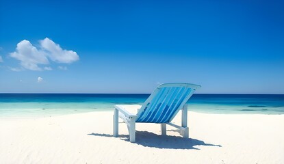 Fototapeta na wymiar chairs on the beach, calm
