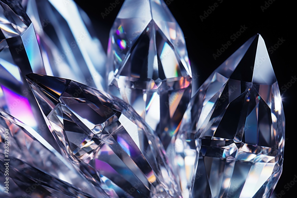 Poster a close-up view of a bunch of crystal stones. this image can be used for various purposes