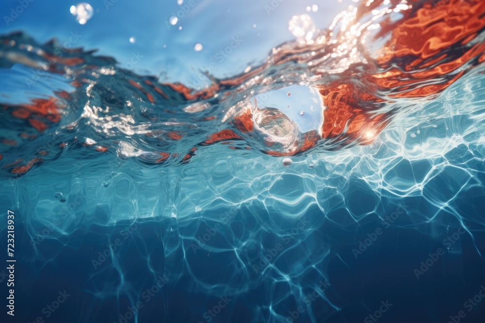 Poster a detailed view of a wave in the water. perfect for nature-themed projects or designs related to the
