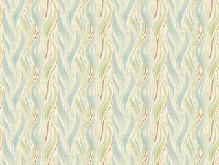 Geschwunges Muster - Linien in hellgrün und beige Tapetenmuster als nahtlos gekachelte Textur Kachel - obrazy, fototapety, plakaty