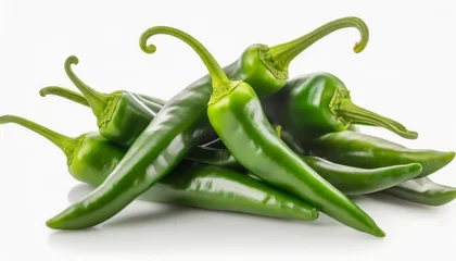Poster Im Rahmen isolated hot green chili peppers © joesph