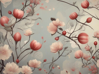 Cherry blossom flowers illustration