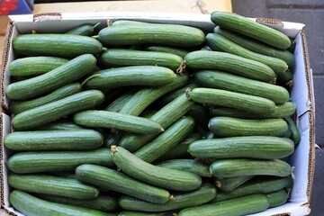 Vegetables and fruits are sold in January at the bazaar in Tel Aviv.