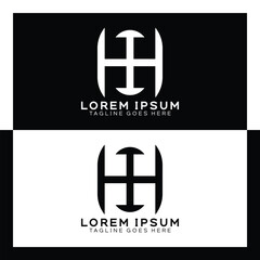 HI initial letter logo. Alphabet H and I pattern design monogram