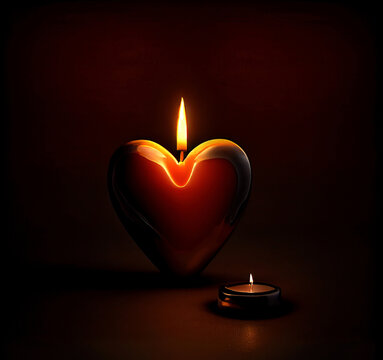 Radiant Heart Candlelight Amidst the Shadows