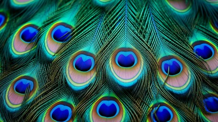 Obraz premium Details of a peacock's colorful feathers.
