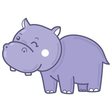 hippopotamus doodle cartoon