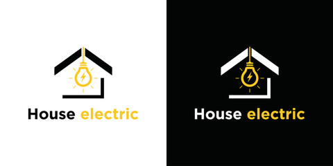 home electrical solution services.residential home electrical logo template. symbol design template illustration inspiration