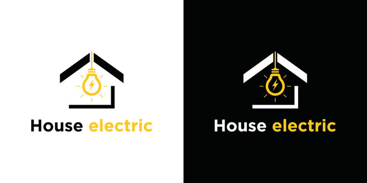 home electrical solution services.residential home electrical logo template. symbol design template illustration inspiration