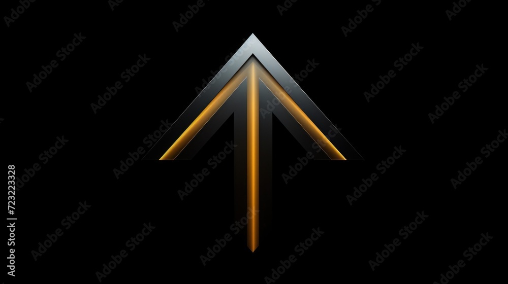 Poster a black and yellow arrow on a black background. suitable for various design projects