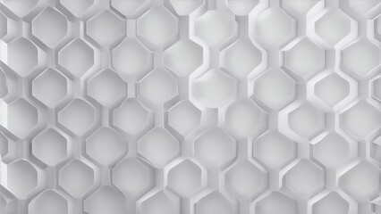 3D Futuristic honeycomb mosaic white background. Abstract white vector wallpaper with hexagon grid
