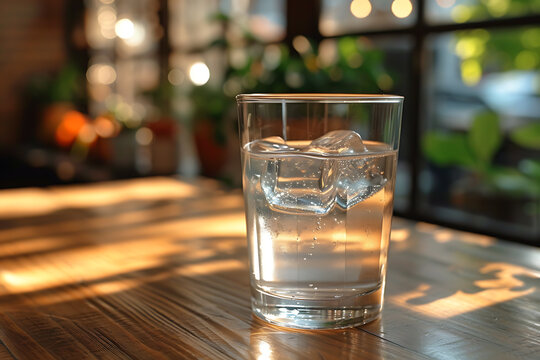 Clear, refreshing water fills a pristine glass, offering hydration and purity in a simple yet essential image