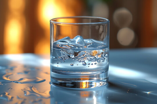 Clear, refreshing water fills a pristine glass, offering hydration and purity in a simple yet essential image