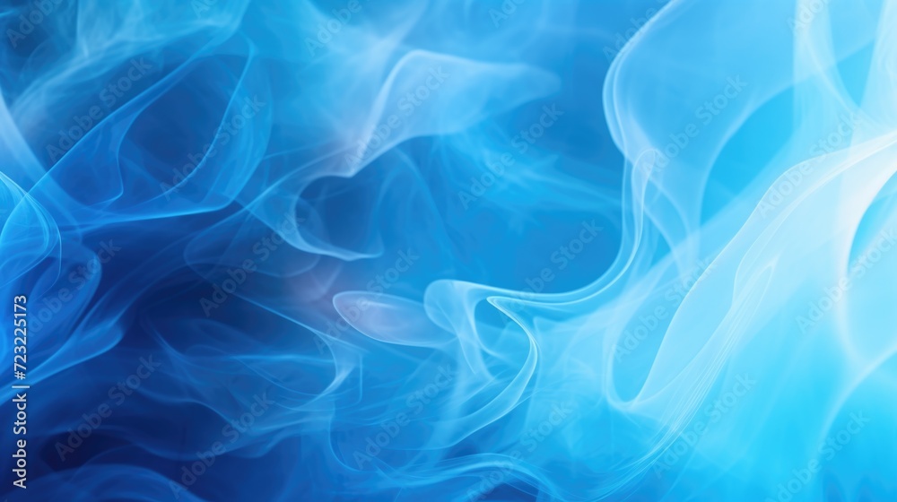 Poster Blue and white smoke captured in a close-up shot. Perfect for adding a mysterious and ethereal touch to your designs