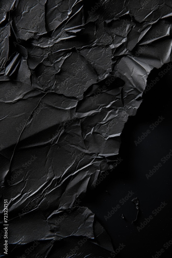 Poster a close-up view of a piece of black paper. this versatile image can be used for various purposes