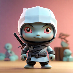 A cute 3D tiny ninja toy