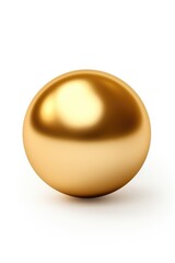A shiny golden egg placed on a white surface. Suitable for various applications