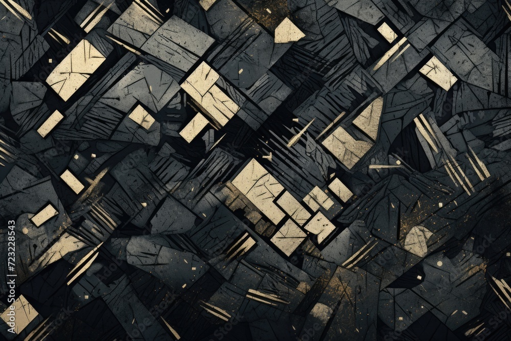 Poster a stylish black and gold abstract wallpaper design. perfect for adding a touch of elegance and sophi