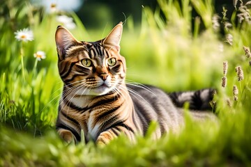 cat in grass