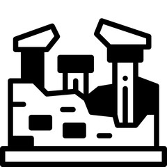archaeological site solid line icon
