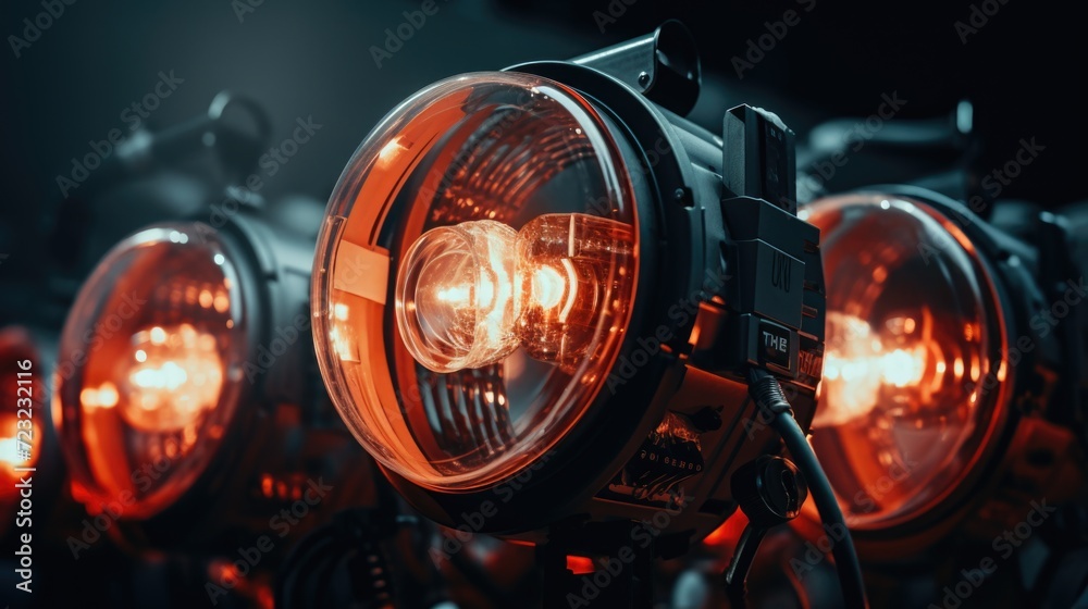 Poster Group of lights sitting on a table. Versatile image for various uses