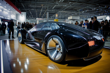 Black Futuristic Sports Car Unveiled at International Auto Expo