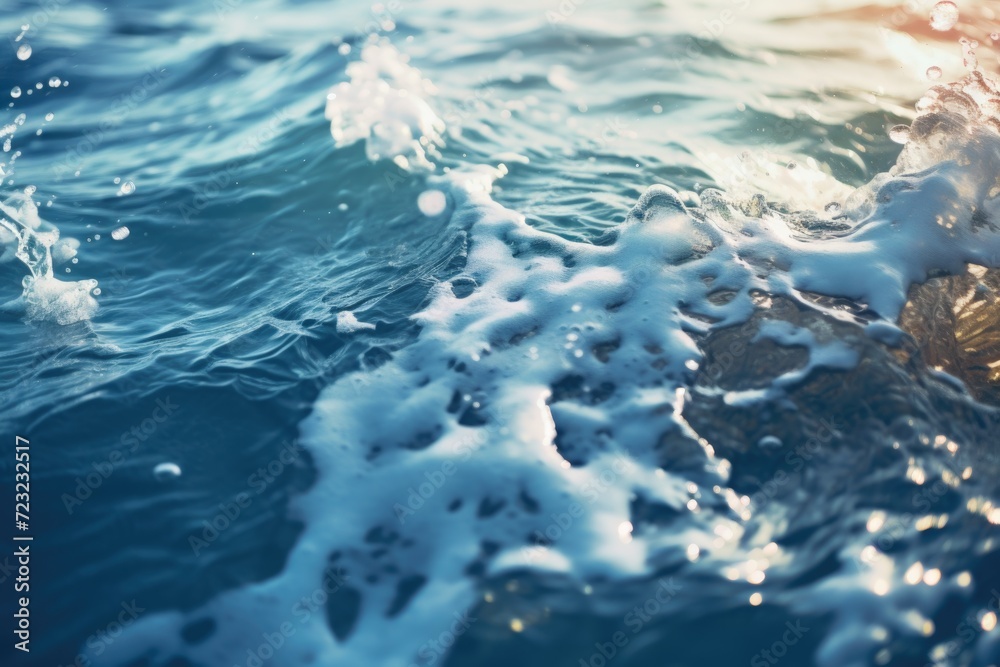 Poster a close-up view of a powerful wave in the ocean. this image captures the beauty and energy of the oc