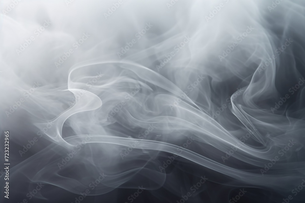 Poster Close up shot of smoke on a black background. Perfect for adding an atmospheric touch to designs or as a background element for creative projects