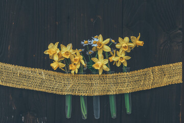 Spring Easter decor. Spring flower arrangements.