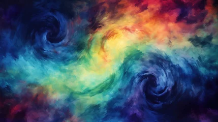 Papier Peint photo Mélange de couleurs Colorful cosmic spectrum, celestial wallpaper background