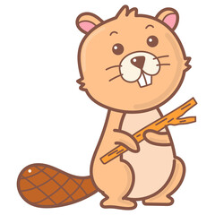 Beaver doodle cartoon © Knocknack