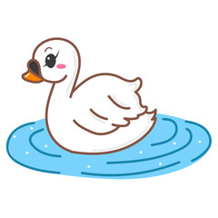 swan doodle cartoon