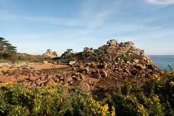Joli paysage de mer à Ploumanac'h en Bretagne - France