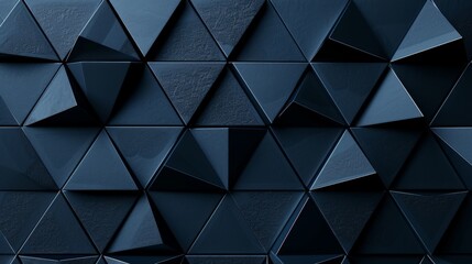 Fototapeta na wymiar Triangle Black Background in the Style of Extruded Design - Dark Gray and Navy Textural Surface - Abstract Modern Urban Modular Construction Wallpaper created with Generative AI Technology