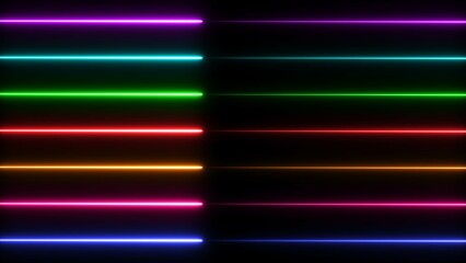 Abstract glowing colorful neon lines background illustration 4k