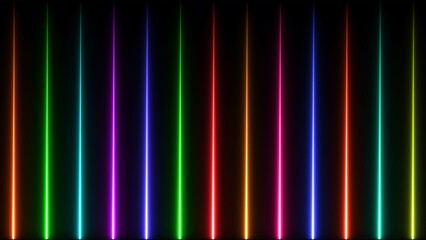 Abstract glowing colorful neon lines background illustration 4k