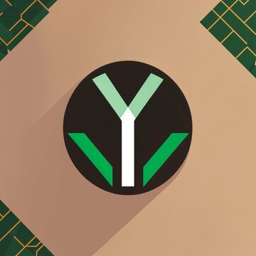 Simple Flat Logowith Letter Y, Checkmark With A Green Trafficlight