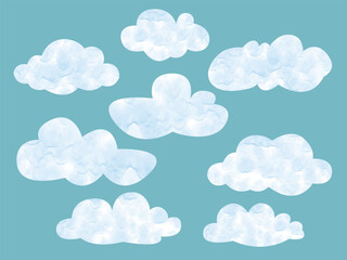 Hand drawn watercolor clouds