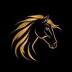 wild horse head design logo with a minimalistic and vector-style aesthetic
