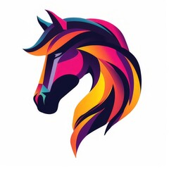 wild horse head design logo with a minimalistic and vector-style aesthetic
