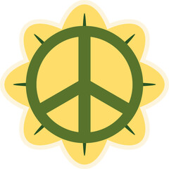 Symbols Peace Sticker Illustration