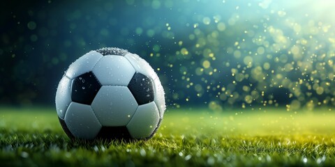 Naklejka premium Professional soccer photo, announcement concept.