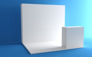 Exhibition stand mockup and flat used for branding and Corporate identity. High resolution.