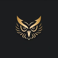 wild owl head logo minimalistic vector style 
