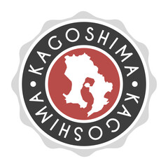 Kagoshima, Japan Badge Map Vector Seal Vector Sign. National Symbol Country Stamp Design Icon Label. 