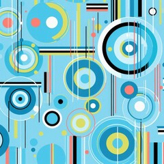 Obraz premium beautiful background with stripes, checks, circles