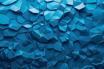 abstract blue extruded voronoi blocks background - obrazy, fototapety, plakaty