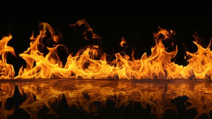 Obraz premium Fire flame on black background
