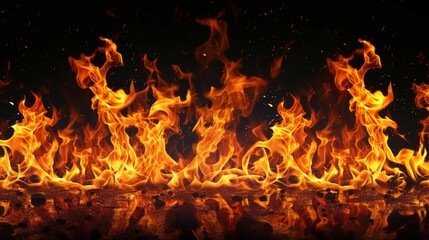 Fototapeta na wymiar Fire flame on black background