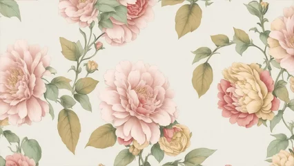 Gardinen vintage wallpaper with flowers background © Reazy Studio